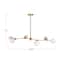 Hello Honey® 63.5" Brushed Gold Sputnik Opal Glass Chandelier